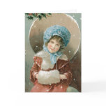 Winter Girl Old Fashion Christmas Cards