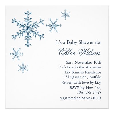 Winter Glamour Baby Shower Invitation