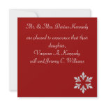 "Winter Gray Snowflake Wedding" - (Red Background) invitations