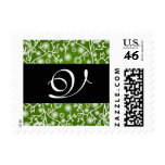 Winter Green Holiday Letter V Postage