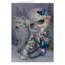 winter fairy, winter, fairy, wolf, faery, wolves, snow, ice, jasmine, becket-griffith, artsprojekt, white, castle, four seasons, four, seasons, pop, gallery, dog, butterfly, winter faery, new contemporary, new, contemporary, art, big eye, big eyed, fairytale, becket, griffith, jasmine becket-griffith, beckett, jasmin, strangeling, artist, goth, gothic, gothic fairy, Card with custom graphic design