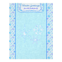 Winter Greetings Snowflake Letterhead