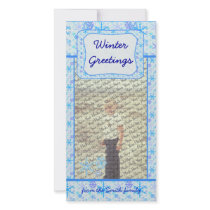 Winter Greetings Snowflake Photo Cards