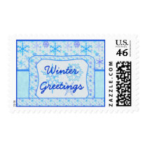 Winter Greetings Snowflake Postage
