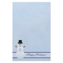 Winter Happy Holidays Snowman Stationery