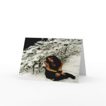 Winter Holiday Card: "Snow Tree with Girl"