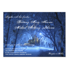 Winter Holiday Evening Snow Wedding Invitations 4.5