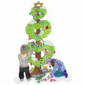 Winter Holiday Love Tree Sculpture photosculpture