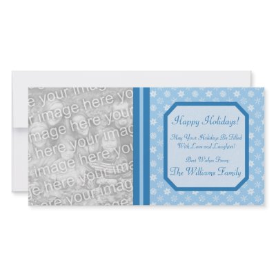 Winter Holiday Snowflakes Christmas Photo Card by mariannegilliand