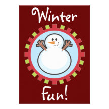 Winter Holiday Snowman Invitations