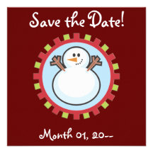 Winter Holiday Snowman Invitations