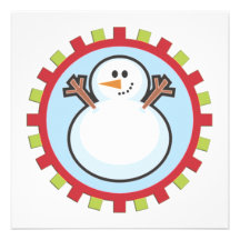 Winter Holiday Snowman Invitations