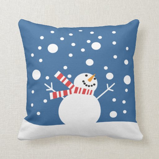 Winter Holiday Snowman Throw Pillows Zazzle