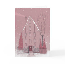 Winter house cards