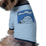 Winter IGLOO SNOW BLUE SKY WHITE CLOUDS CARTOON Pet Clothing