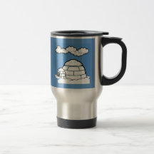 Winter IGLOO SNOW BLUE SKY WHITE CLOUDS CARTOON Coffee Mug