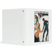 Winter in Davos Vintage Travel Poster 3 Ring Binder