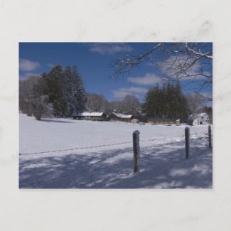 Winter in New England postcard