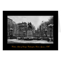 Winter in NYC's Union Square 001 Black White Greeting Card