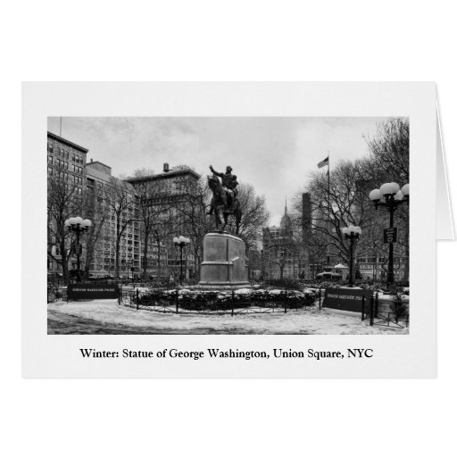 Winter in NYC's Union Square 001 Black White Cards
