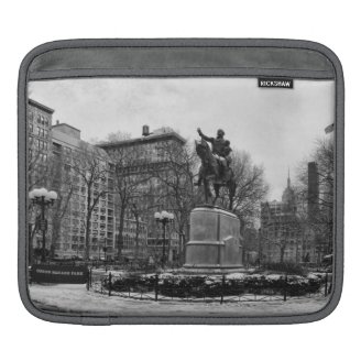Winter in NYC's Union Square 001 Black White Sleeve For iPads