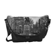 Winter in NYC's Union Square 001 Black White Messenger Bags