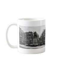 Winter in NYC's Union Square 001 Black White Mugs