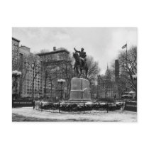 Winter in NYC's Union Square 001 Black White Post Card