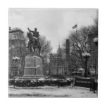 Winter in NYC's Union Square 001 Black White Ceramic Tile