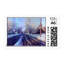 Winter in small-town America postage by abcormi Winter in small-town America postage