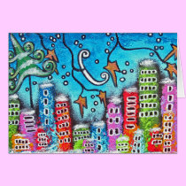 Winter In The City Christmas Card cards