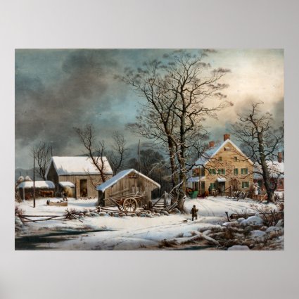 Winter in the Country, A cold Morning Archival Pr Poster