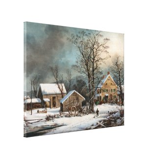 Winter in the Country, A cold Morning Canvas Print