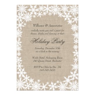 Winter Lace Corporate Holiday Party Invitation