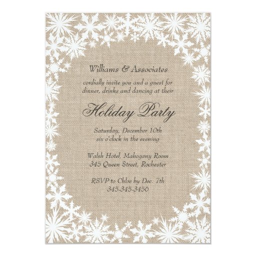 Winter Lace Corporate Holiday Party Invitation