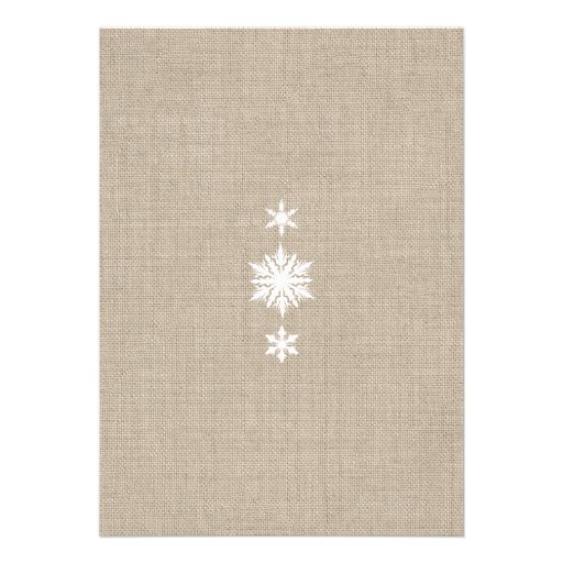 Winter Lace on Burlap Bridal Shower Invitation