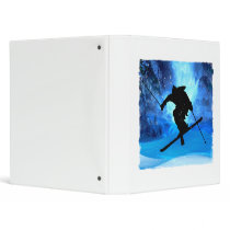 Winter Landscape and Freestyle Skier Vinyl Binder