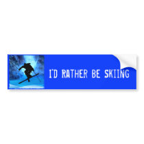 Winter Landscape and Freestyle Skier Bumper Stickers