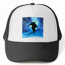 Winter Landscape and Freestyle Skier Hats