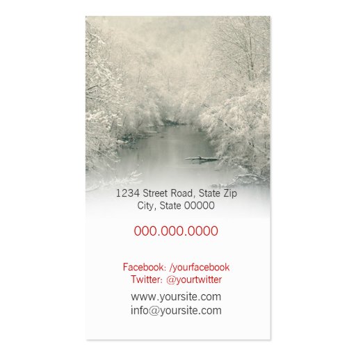 Winter landscape business card (back side)
