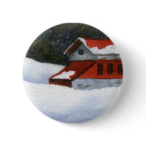 Winter Landscape Button by robertfaggartist Winter Landscape Button