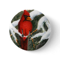 Winter Landscape Button by robertfaggartist Winter Landscape Button
