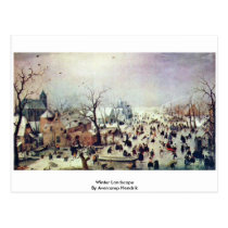 Winter Landscape By Avercamp Hendrik postcards
