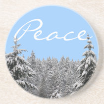 Winter Landscape Coaster Snow Covered Forest Gift coasters