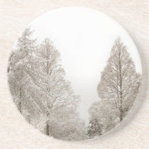 Winter Landscape Coaster Snow Covered Forest Gift coasters