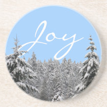 Winter Landscape Coaster Snow Covered Forest Gift coasters