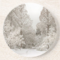 Winter Landscape Coaster Snow Covered Forest Gift coasters
