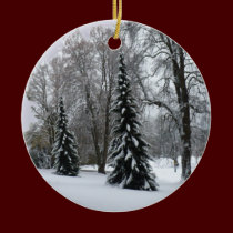 Winter Landscape Ornament  Snow Trees Decorations ornaments