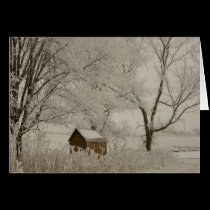 Winter Landscape Scene Holiday Greeting Card cards