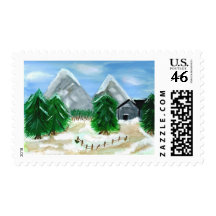 Winter Landscape stamp